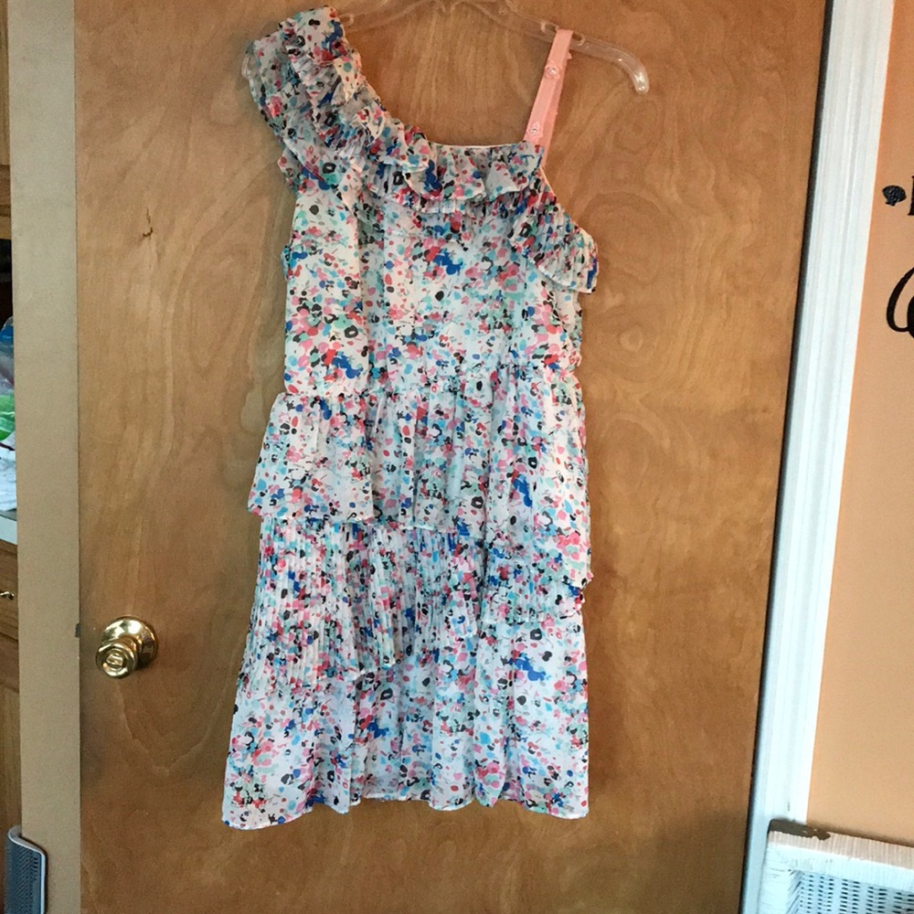 Candies juniors XL shoulder layered dress floral